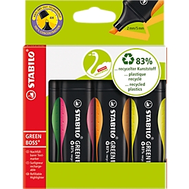 STABILO® GREEN BOSS, 4 Stück, farbsortiert