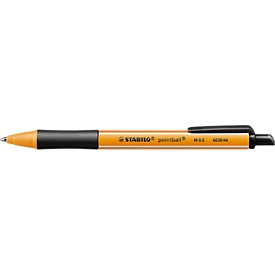 STABILO® Kugelschreiber pointball, Druckmechanik, dokumentenecht, Strichstärke 0,5 mm, 10 Stk., schwarz