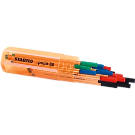 STABILO® Point 88 fineliner, ancho de trazo 0.4 mm, colores surtidos en caja de 20 unidades