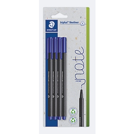 Staedtler Fineliner triplus 334, Strichstärke 0,3 mm, blau, 4 Stück