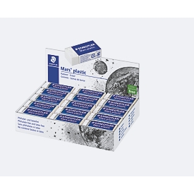 Staedtler-gum Mars Plastic, voor potloden en uitwisbare kleurpotloden, B 43 x D 19 x H 13 mm, kunststof, wit