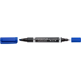 STAEDTLER Lumocolor duo permanent marker, blauw, 10 st.