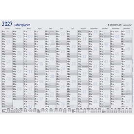 STAEDTLER Lumocolor jaarplanner 2027, uitwisbaar, incl. stift en toebehoren, DIN A3, liggend formaat
