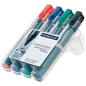 STAEDTLER Lumocolor permanent marker 352, set van 4, diverse kleuren