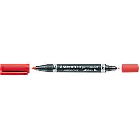 STAEDTLER Permanent-Marker Lumocolor duo, rot, 10 St.