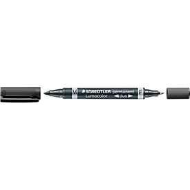 STAEDTLER permanent marker Lumocolor duo, zwart, 10 st.