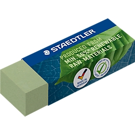 Staedtler Radiergummi 526 80-5, aus mind. 56% nachwachsenden Rohstoffen, mit Schiebemanschette