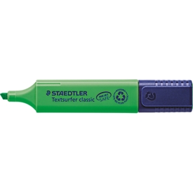 Staedtler Textmarker Textsurfer Classic, Keilspitze, Strichstärke 1-5 mm, mit Drehkappe, Recycling-Kunststoff, Schreibfarbe grün, 1 Stück