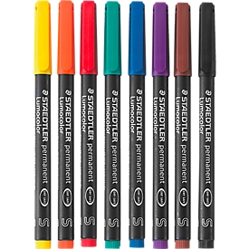 STAEDTLER universele stift Lumocolor®, diverse kleuren, set van 8,  S, WF