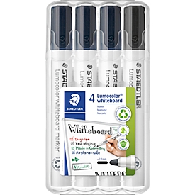 STAEDTLER Whiteboardmarker Set Lumocolor® 351, 4er Set, schwarz