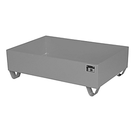 Stahl-Auffangwanne ohne Gitterrost, 1200 x 800 mm, grau RAL 7005