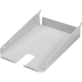 Stahlablage Treston ASSA5PP, für Lochwand Packtisch, DIN A5, Aussparung für Klebebandabroller o. Handscanner, hellgrau