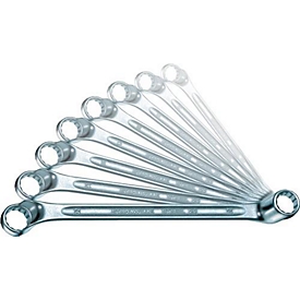 Stahlwille Doppelringschlüsselset 20/8, 8-teilig, SW 6-22 mm, Chrom-Alloy-Stahl, tief gekröpft, Doppelsechskant mit AS-Drive-Profil