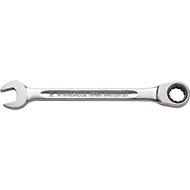 STAHLWILLE Maulringratschenschlüssel 17F, SW 8 mm, L 144 mm, flach, Chrom-Alloy-Stahl, 72 Zähne, verchromt