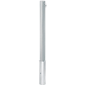 Stainless steel bollard, flat cover, removable, equally lockable