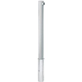 Stainless steel bollard, flat top, removable, triangular lock for firemen