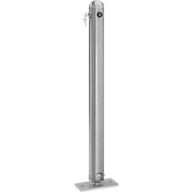 Stainless steel bollard, with hemisphere, hinged, with different locking system.