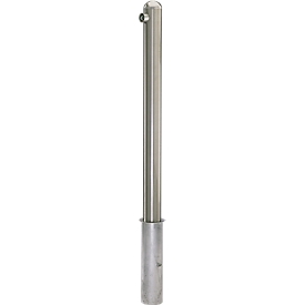 Stainless steel bollard, with hemisphere, removable, with triangular lock for firefighters