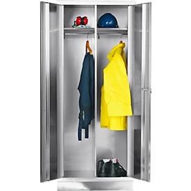 Stainless steel linen cupboard, W 800 mm, with feet