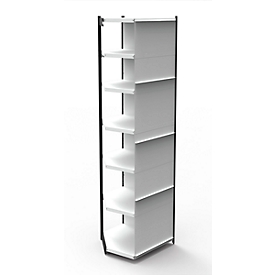 Stalen rek PROGRESS 2000, stellingsectie, achterwand, H 2600 x B 750 x D 300 mm, zwart frame