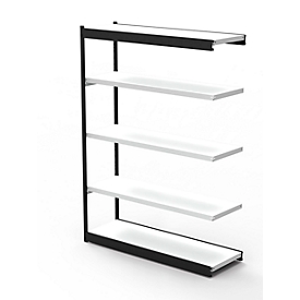 Stalen rek PROGRESS 2000, stellingsectie, zonder achterwand, H 1900 x B 1000 x D 300 mm, zwart frame