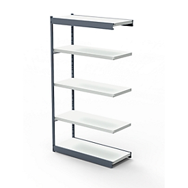 Stalen rek PROGRESS 2000, stellingsectie, zonder achterwand, H 1900 x B 750 x D 300 mm, zilveren frame