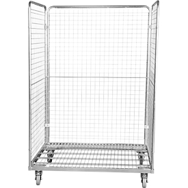 Stalen rolcontainer 800 x 1200 mm, met afmetingen van Europalletten