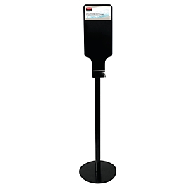 Standaard voor zeep- en desinfectiedispenser Rubbermaid AutoFoam, vrijstaand, van staal, H 930 mm, zwart
