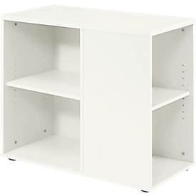 Standcontainer TARA, 1 Utensilienauszug & 3 Schübe oder mit 1 HR-Auszug, B 400 x T 800 x H 720 mm, weiß