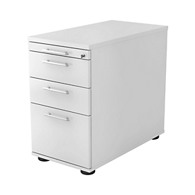 Standcontainer ULM, 1 Utensilienauszug, 2 Schübe, 1 HR-Auszug, B 428 x T 800 x H 720-760 mm, lichtgrau