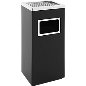 Standing ashtray, sheet steel, black