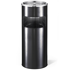 Standing ashtray with sieve, black