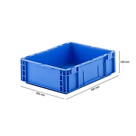 Stapelbak Euro serie MF 4120- polypropeen -  L 400 x B 300 x H 120 mm - 10 l - gesloten handgrepen - blauw