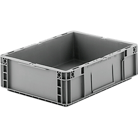 Stapelbak Euro serie MF 4120- polypropeen -  L 400 x B 300 x H 120 mm - 10 l - gesloten handgrepen - grijs