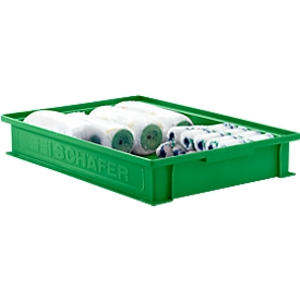 Stapelbak SSI Schäfer 14/6-2F - polypropeen - tot 20 kg - met verzonken greep - L 465 x B 314 x H 72mm - 8L - groen