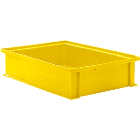 Stapelbak SSI Schäfer 14/6-2G, inhoud 10,3 l, tot 20 kg, met verzonken greep, L 465 x B 314 x H 105mm, polypropeen, geel