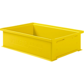 Stapelbak SSI Schäfer 14/6-2H, volume 12 l, tot 20 kg, met verzonken greep, L 465 x B 314 x H 120 mm, polypropeen, geel