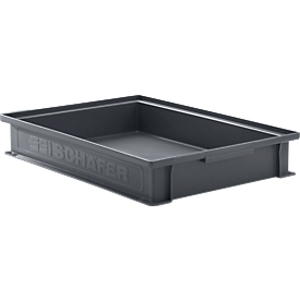 Stapelkasten Serie 14/6-2F, aus PP, ESD-leitfähig, Inhalt 8 L, schwarz