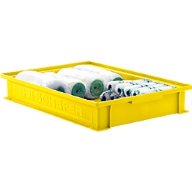 Stapelkasten SSI Schäfer 14/6-2F, Volumen 8 l, bis 20 kg, mit Griffmulde, L 465 x B 314 x H 72 mm, Polypropylen, gelb
