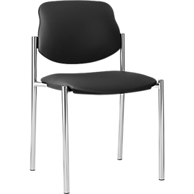 Stapelstoel Styl, leder-look, zwart