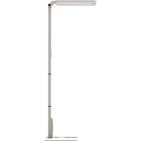 STARIS LED-staanlamp, 80 W, 10070 lm, 3000 - 6000 K, dimbaar, directe/indirecte verlichting, voor computerwerkplekken, daglichtsensor, 3 stopcontacten, zilver