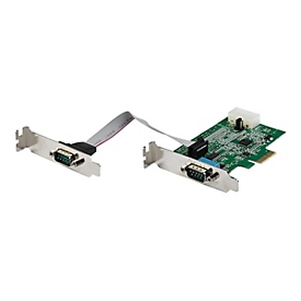 StarTech.com 1 Port Serielle Schnittstellenkarte PCIe mit 16950 UART - Serial Adapter - 921,4 Kbps - kompatibel mit Windows und Linux (PEX2S953LP) - Serieller Adapter - PCIe - RS-232 x 2