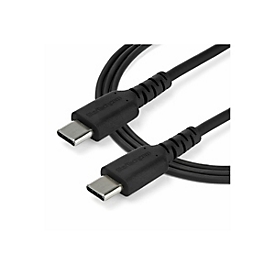 StarTech.com 1m USB-C Ladekabel - Langlebiges USB 2.0 Typ C zu USB C Datenübertragungs-/Schnellladekabel - TPE Mantel Aramidfaser M/M 60W Schwarz - Samsung S10 S20 iPad Pro MS Surface (RUSB2AC1MB) - USB Typ-C-Kabel - USB-C zu USB-C - 1 m