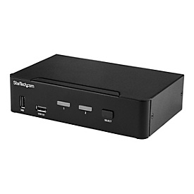 StarTech.com 2 Port DisplayPort KVM Switch mit USB 3.0 - 4K 60Hz - DisplayPort 1.2 KVM - TAA konform - KVM-/Audio-/USB-Switch - 2 Anschlüsse - TAA-konform
