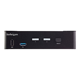 StarTech.com 2 Port HDMI KVM-Switch - Einzelmonitor 4K 60Hz Ultra HD HDR - HDMI 2.0 KVM Umschalter mit 2 Port USB-3.0-Hub (5 Gbit/s) und 4x USB 2.0-HID, Audio - Hotkey - TAA (SV231HU34K6) - KVM-/Audio-Switch - 2 Anschlüsse - an Rack montierbar - T...