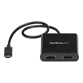 StarTech.com 2-Port Multi Monitor Adapter, USB-C to 2x HDMI Video Splitter, USB Type-C DP Alt Mode to HDMI MST Hub, Dual 4K 30Hz or 1080p 60Hz, Compatible with Thunderbolt 3, Windows Only - Multi Stream Transport (MSTCDP122HD) - câble adaptateur -...