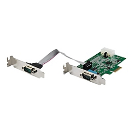 StarTech.com 2 Port Serielle PCIe RS232 Adapter Karte - Serielle PCIe RS232 Host Controller Karte - PCIe auf seriell DB9 - 16950 UART - Nidrig Profil Erweiterungskarte - Windows & Linux (PEX2S953LP)