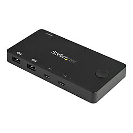 StarTech.com 2 Port USB C KVM Switch, 4K 60Hz HDMI, Compact Dual Port UHD USB Type C Desktop Mini KVM Switch with USB C Cables, Bus Powered, MacBook iPad Pro ThinkPad IdeaPad EliteBook - 4K HDMI KVM Switch (SV211HDUC) - KVM-/Audio-Switch - 2 Ansch...