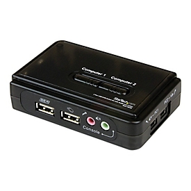 StarTech.com 2 Port USB KVM Switch Kit mit Audio und Kabeln - 2-fach USB VGA Desktop Umschalter inkl. Kabel - KVM-/Audio-Switch - 2 Anschlüsse