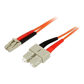 StarTech.com 2m Fiber Optic Cable - Multimode Duplex 50/125 - LSZH - LC/SC - OM2 - LC to SC Fiber Patch Cable - Netzwerkkabel - 2 m